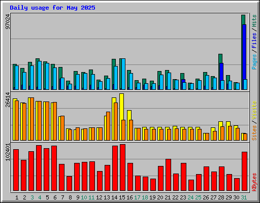 Daily usage for May 2025