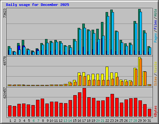 Daily usage for December 2025