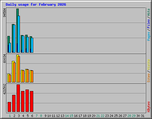 Daily usage for February 2026